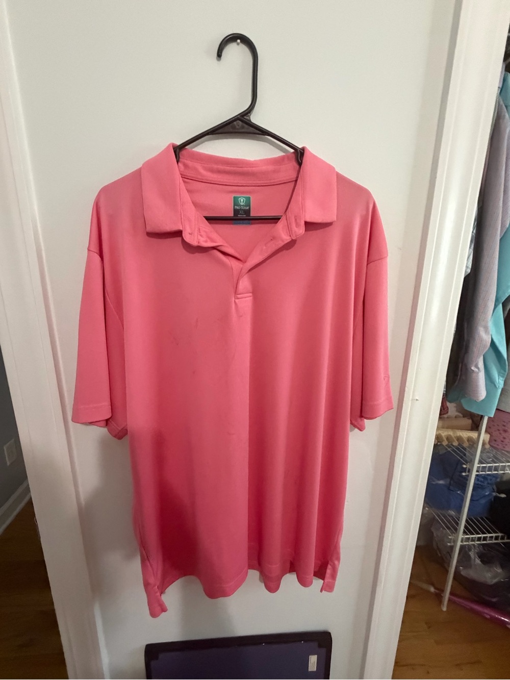 Men's Coral Pink Short-Sleeve Polo Shirt